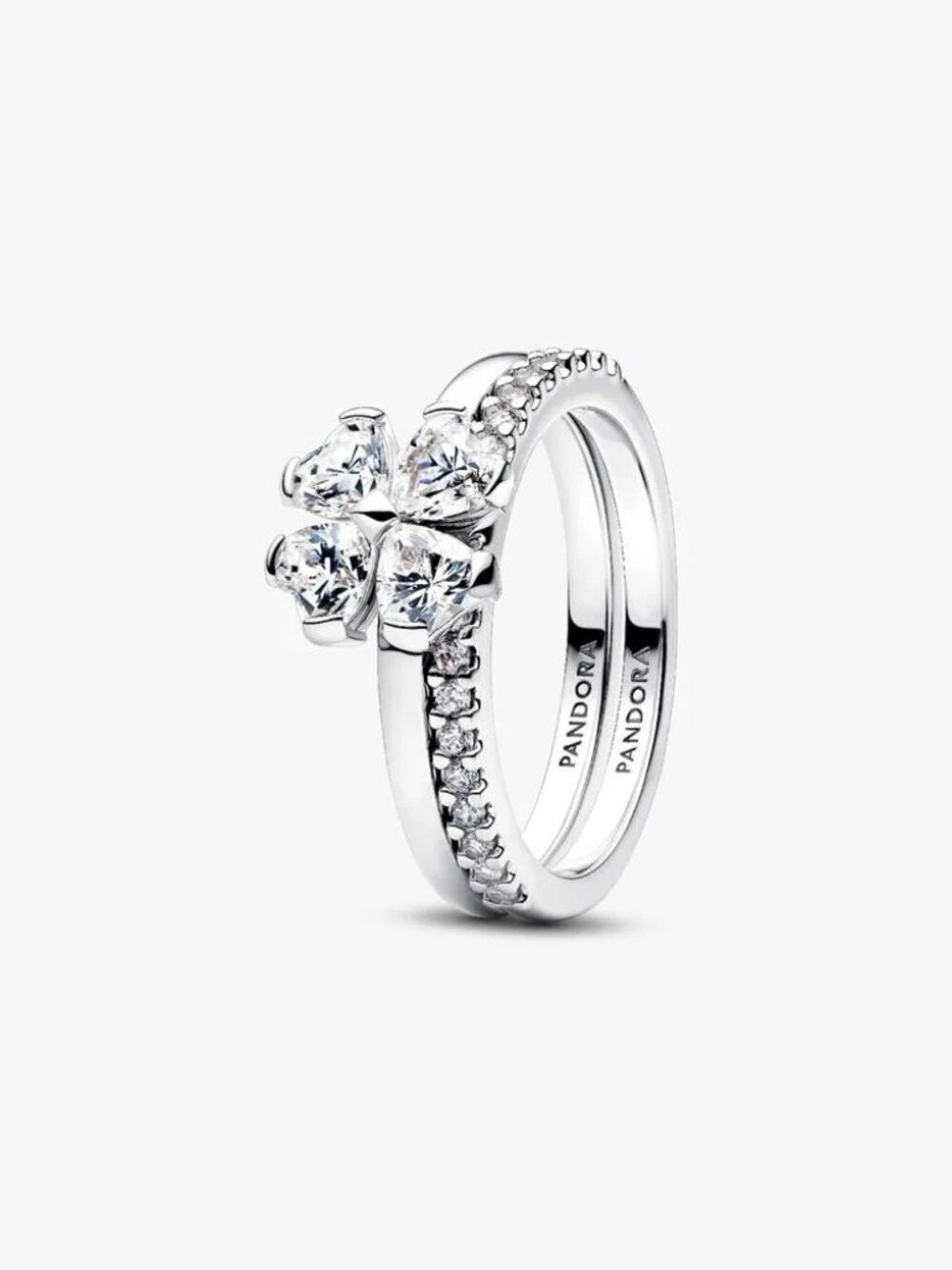 Pandora Sparkling Lucky Clover Splittable Ring